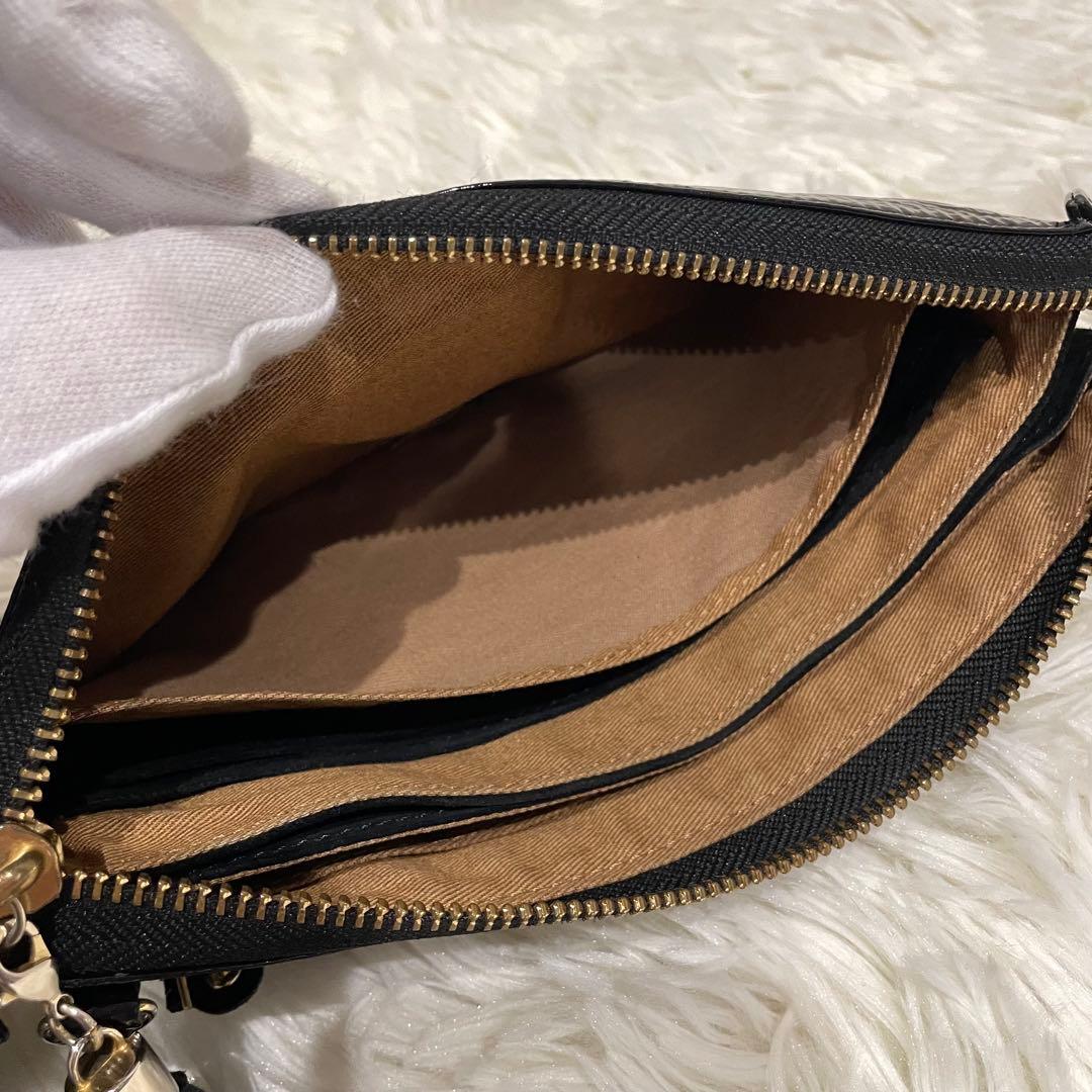 ATAO アタオ ブーブー エナメル お財布ポシェット ショルダー ブラック