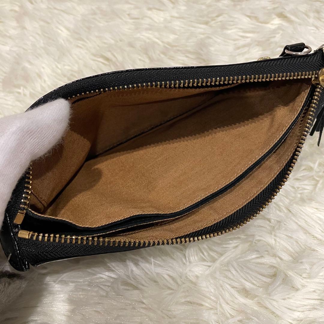 ATAO アタオ ブーブー エナメル お財布ポシェット ショルダー ブラック