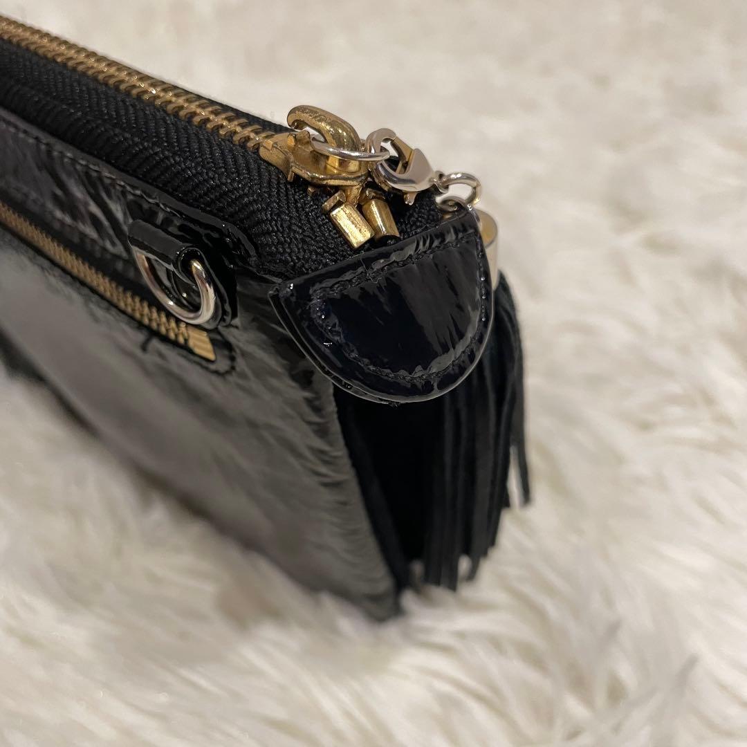 ATAO アタオ ブーブー エナメル お財布ポシェット ショルダー ブラック