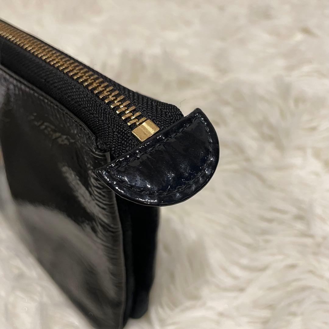 ATAO アタオ ブーブー エナメル お財布ポシェット ショルダー ブラック