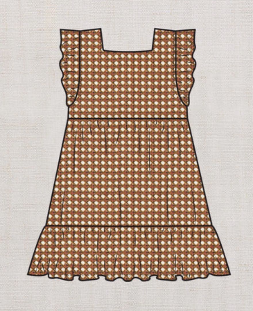 m*e様 misha&puff Ruffle Sleeve Dress Latt