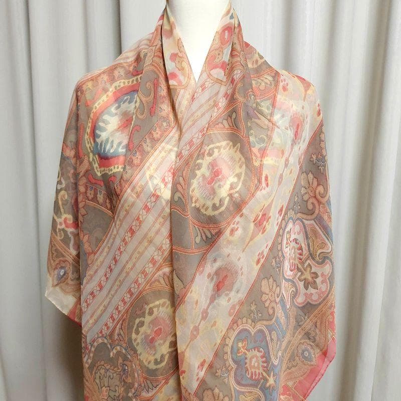 hasamiage◆美品 エトロ 大判ストール シルク シフォン ショール