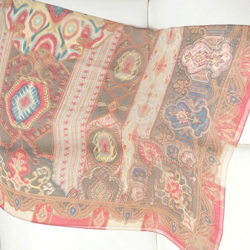 hasamiage◆美品 エトロ 大判ストール シルク シフォン ショール
