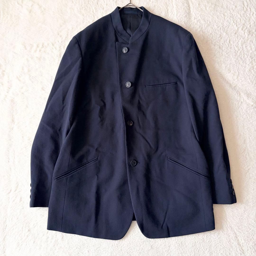 6155 【希少】 イッセイミヤケ スタンドカラージャケット XL ネイビー