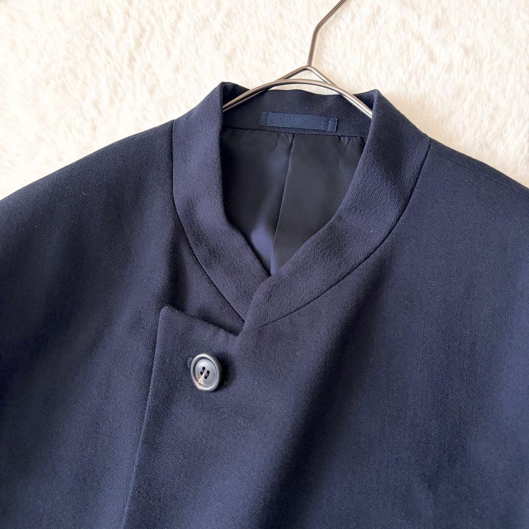 6155 【希少】 イッセイミヤケ スタンドカラージャケット XL ネイビー