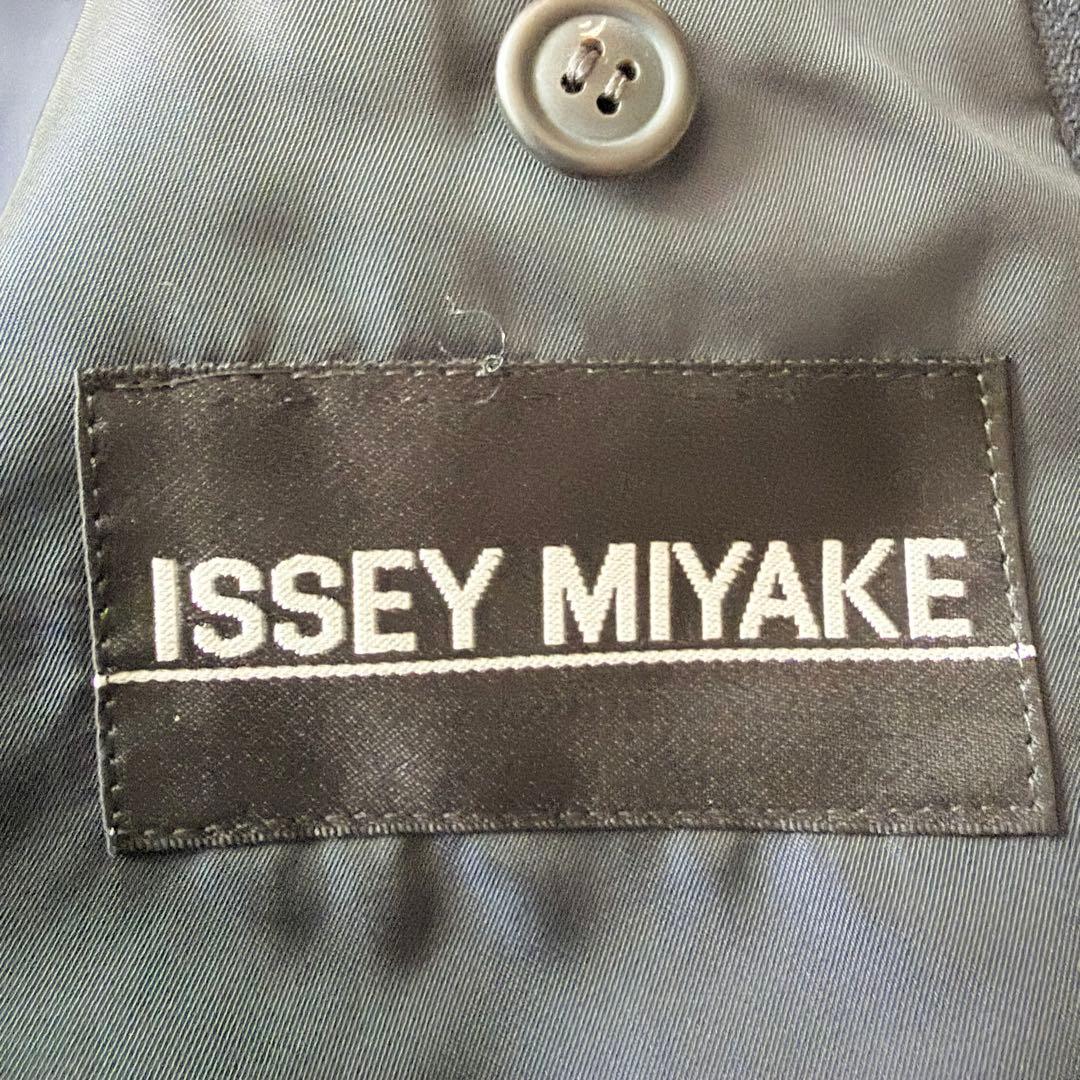 6155 【希少】 イッセイミヤケ スタンドカラージャケット XL ネイビー