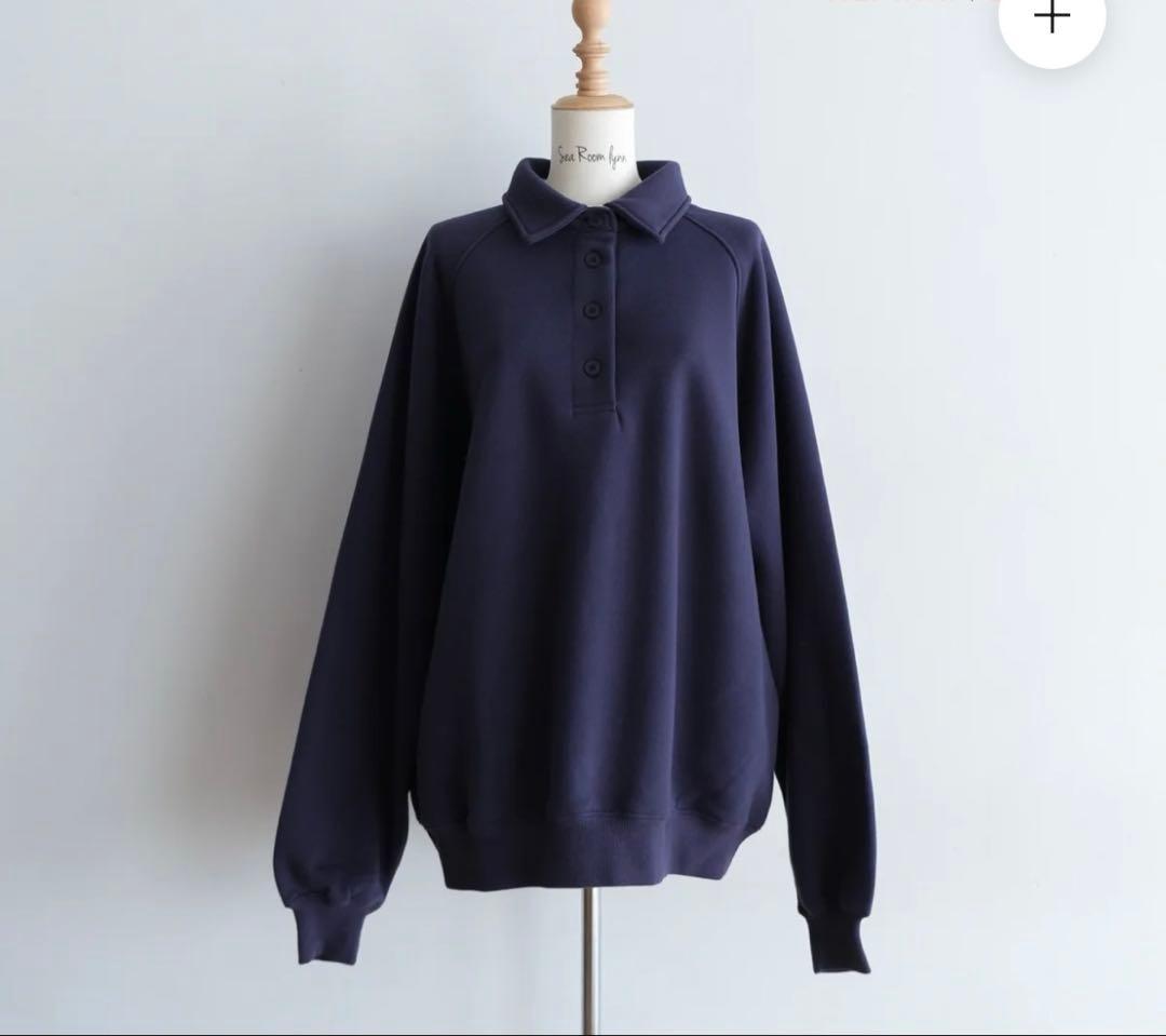新品！シールームリンvolume sweat looseポロトップス　ネイビー