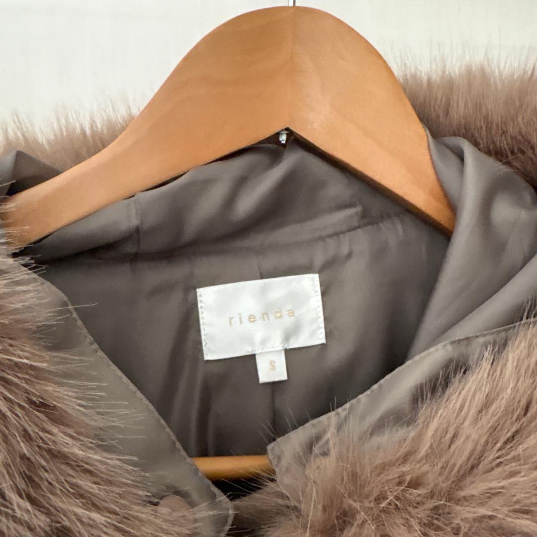 rienda ウールMIXフードポンチョコート