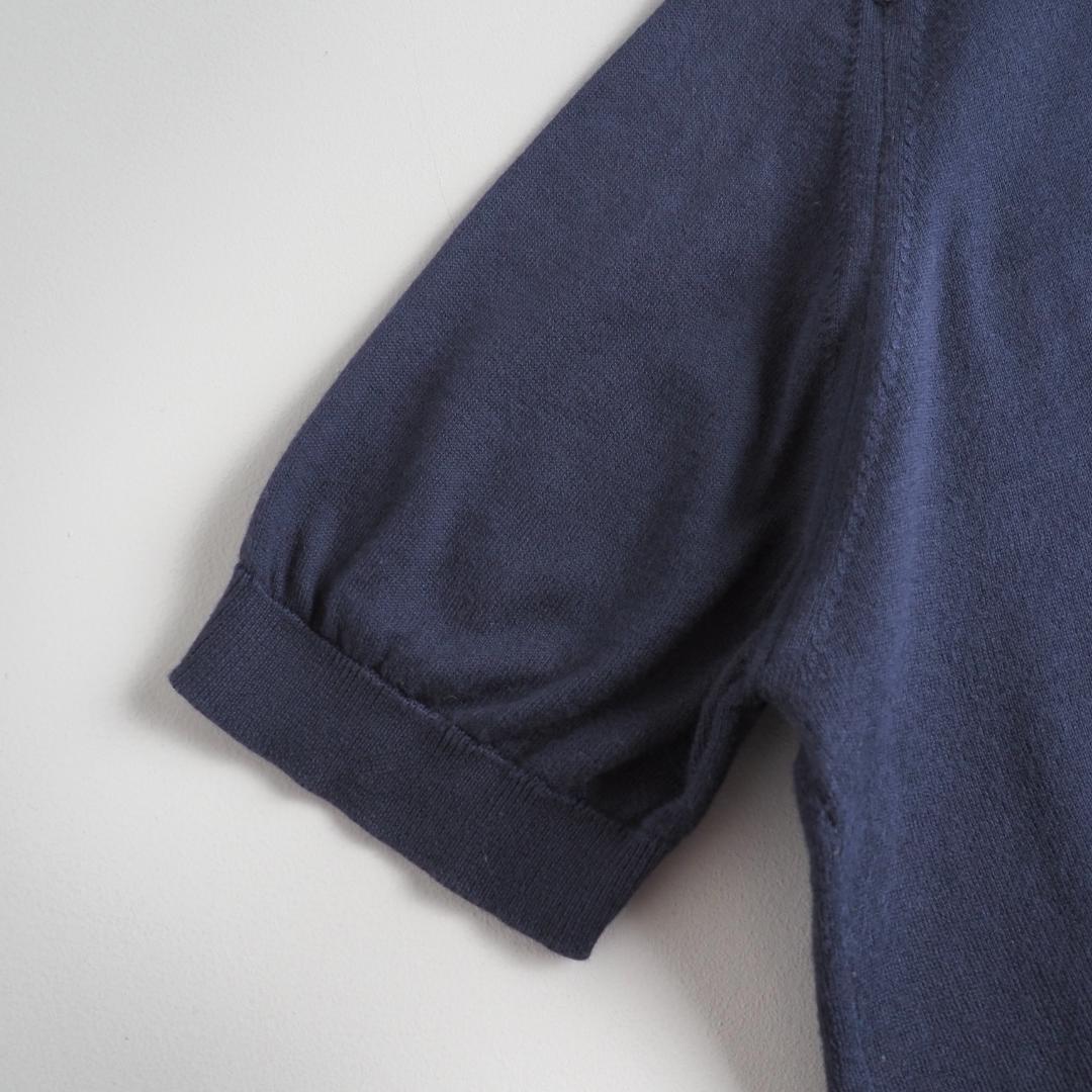 ジョンスメドレー　英国製　ポロシャツ　半袖　ネイビー　美品