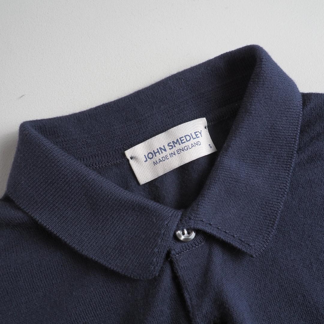 ジョンスメドレー　英国製　ポロシャツ　半袖　ネイビー　美品