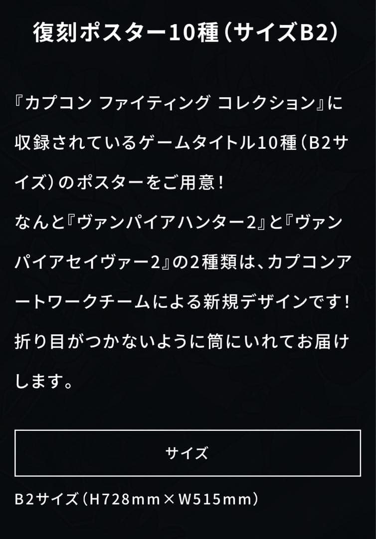 【新品未開封・極美品】限定特典 カプコン ファイティング コレクション ポスター