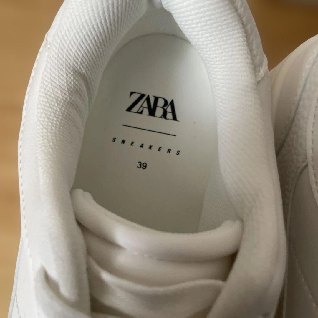 ZARA プラットフォームスニーカー ホワイト 39