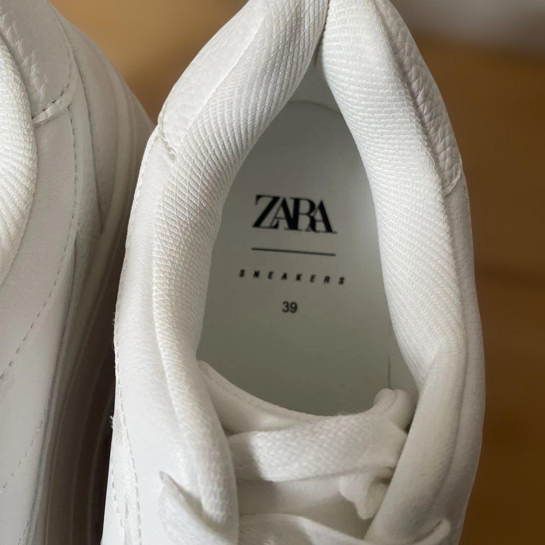 ZARA プラットフォームスニーカー ホワイト 39