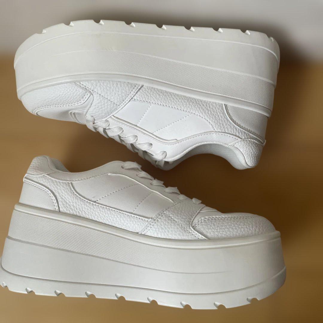 ZARA プラットフォームスニーカー ホワイト 39