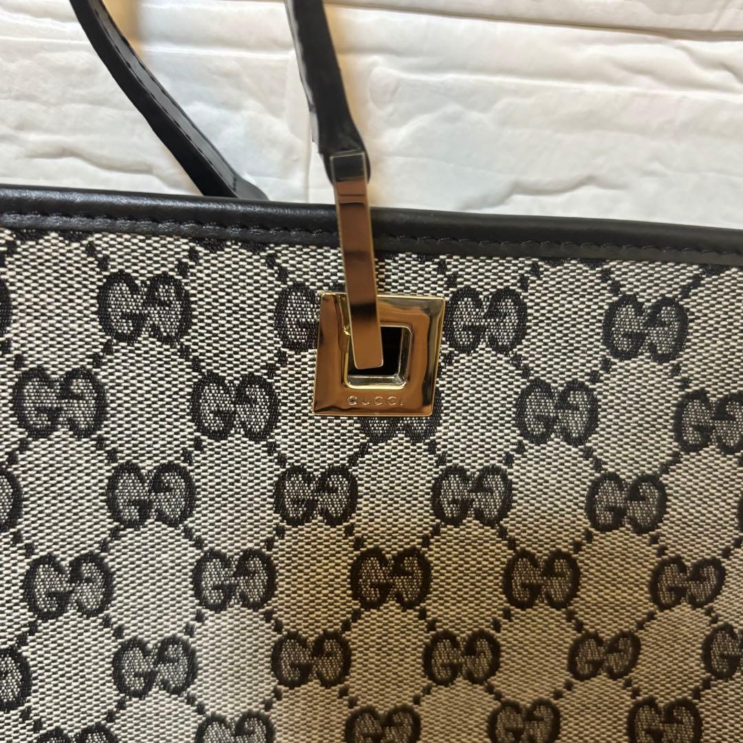 【極美品】GUCCI グッチ トートバッグ　GGキャンバス×レザー　巾着2個付き