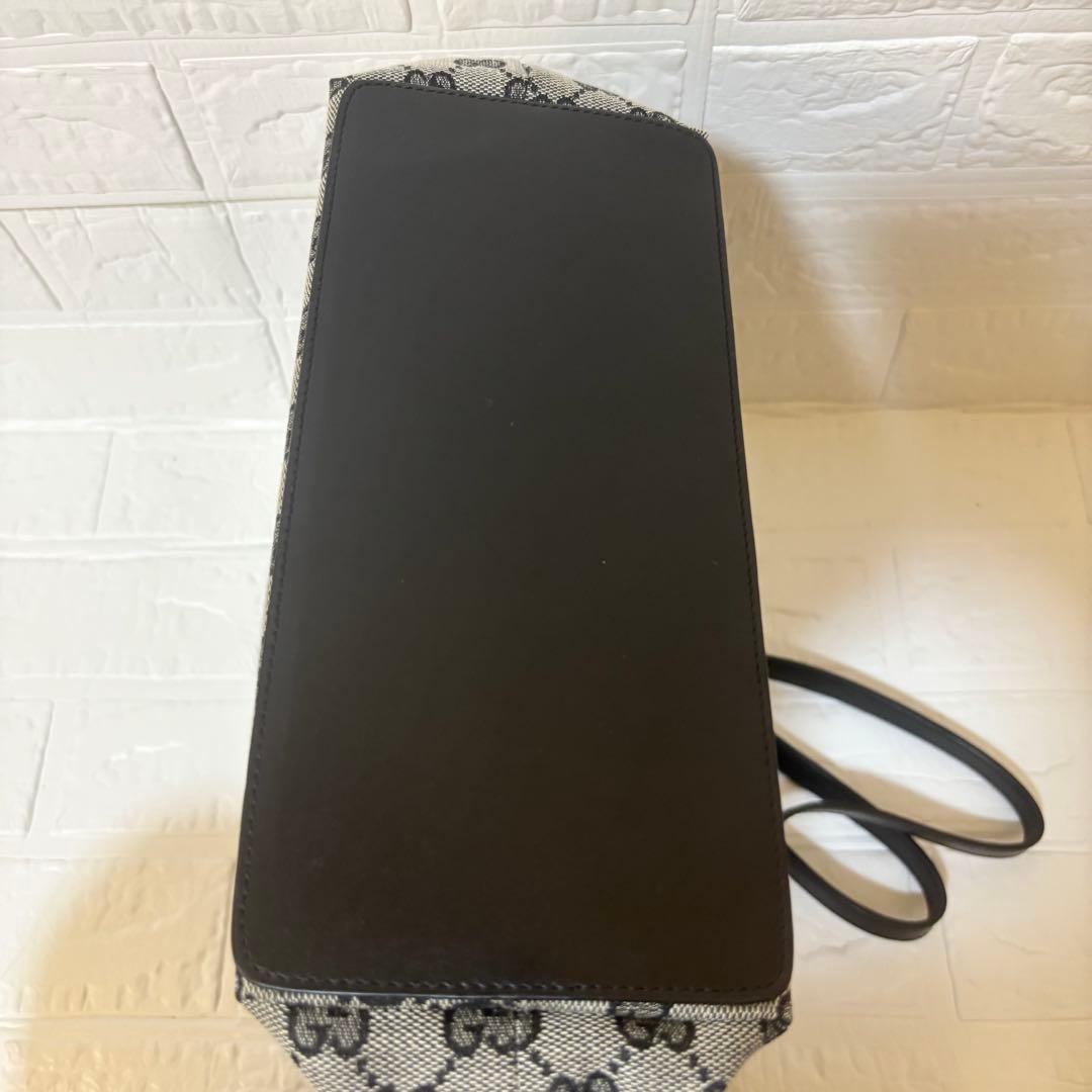 【極美品】GUCCI グッチ トートバッグ　GGキャンバス×レザー　巾着2個付き