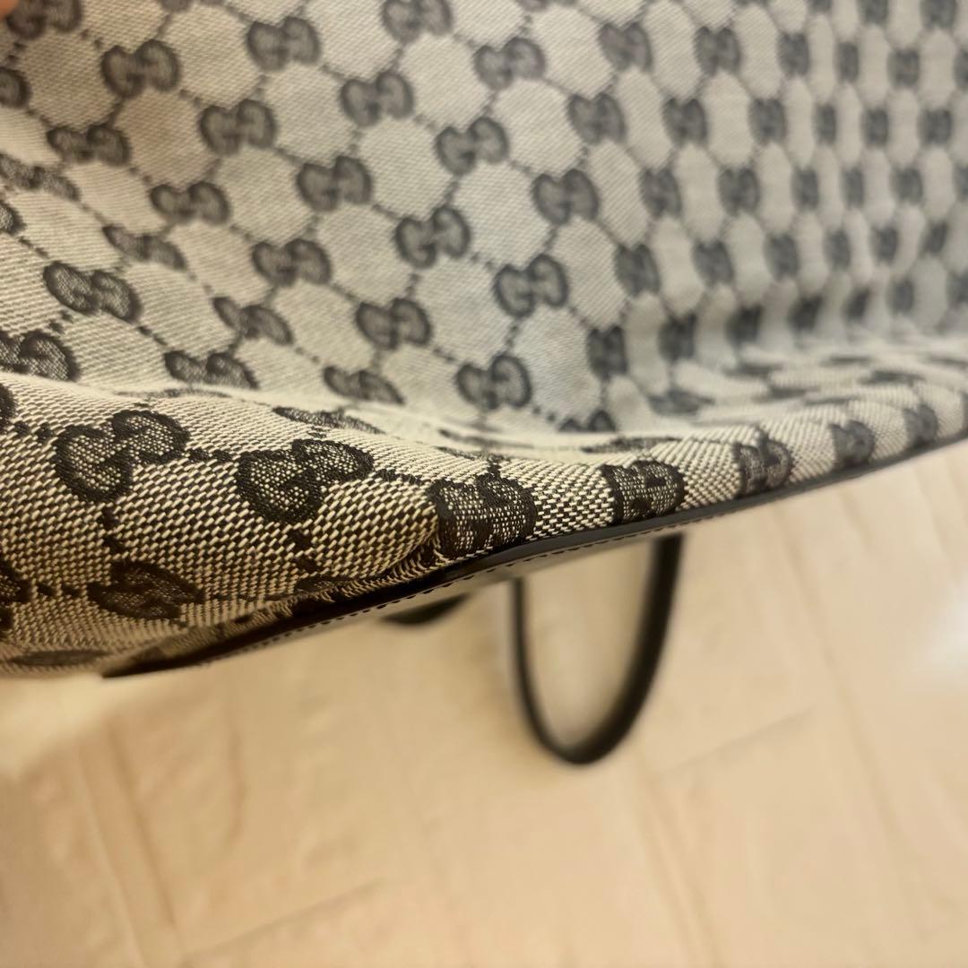 【極美品】GUCCI グッチ トートバッグ　GGキャンバス×レザー　巾着2個付き