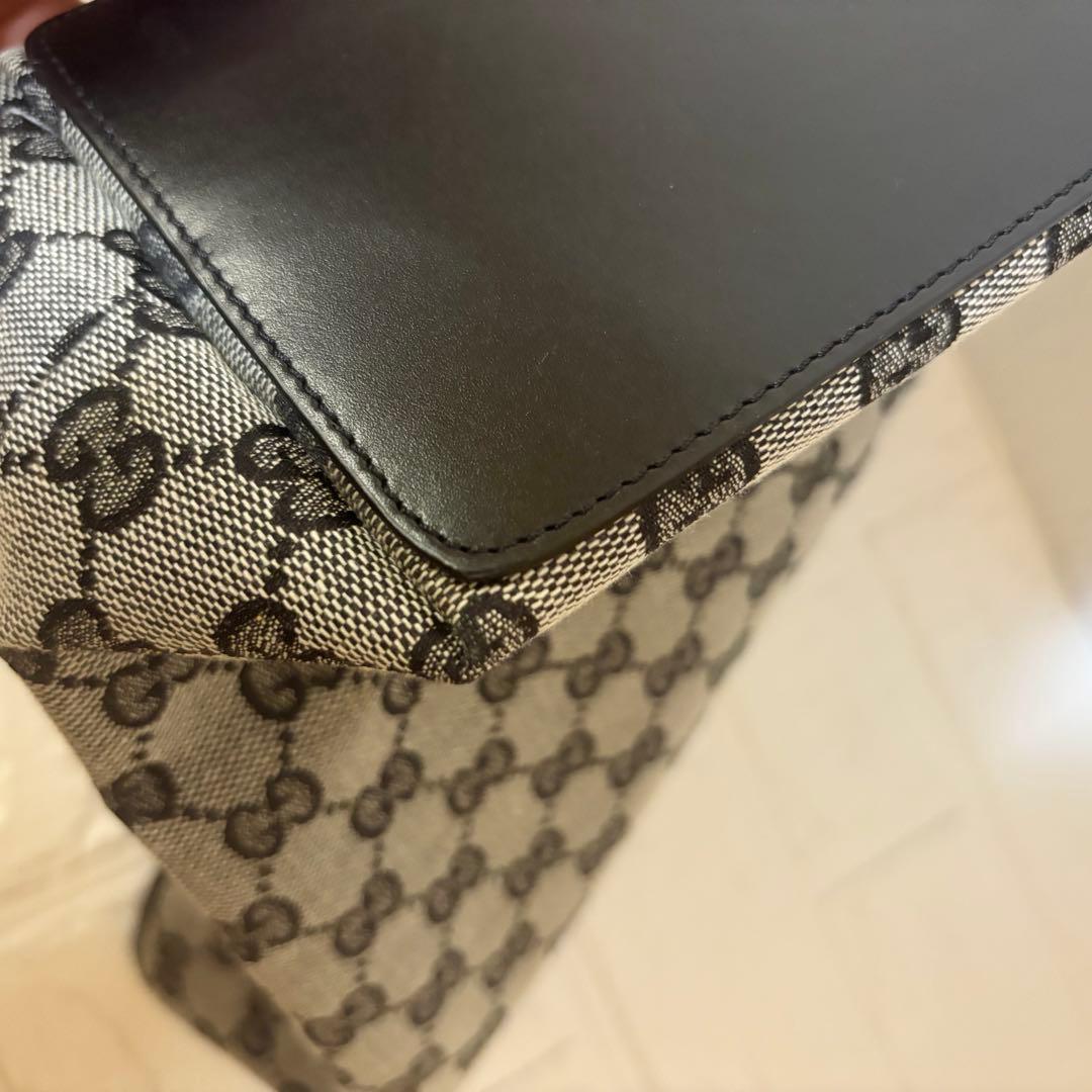 【極美品】GUCCI グッチ トートバッグ　GGキャンバス×レザー　巾着2個付き