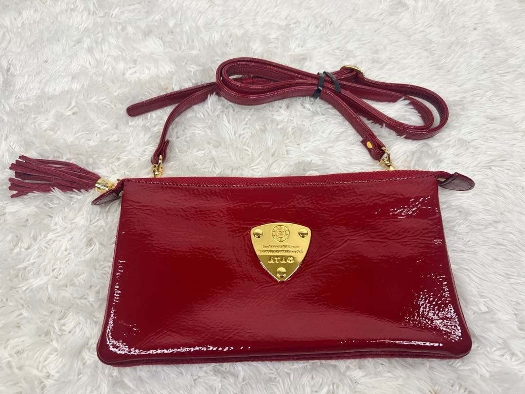 ATAO ブーブー ウォレットショルダーバッグ エナメル ゴールド金具　美品