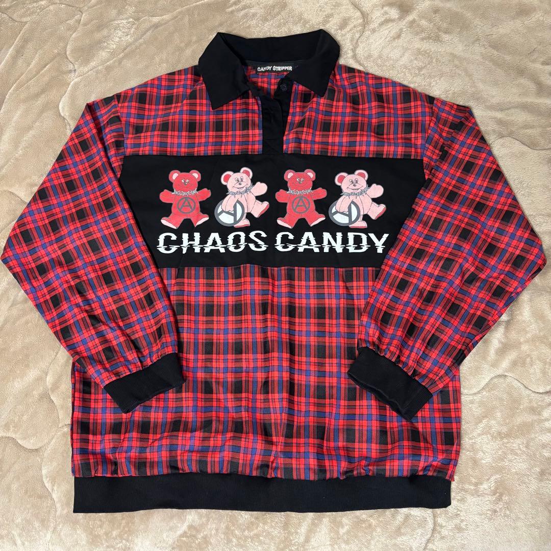 CANDY STRIPPER チェック柄ポロシャツ M サイズ2