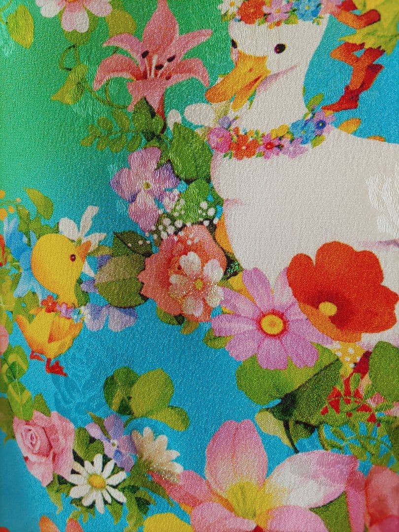 七五三 着物 花柄 7歳　ブランド着物　moe ピンク　水色　フルセット　髪飾り