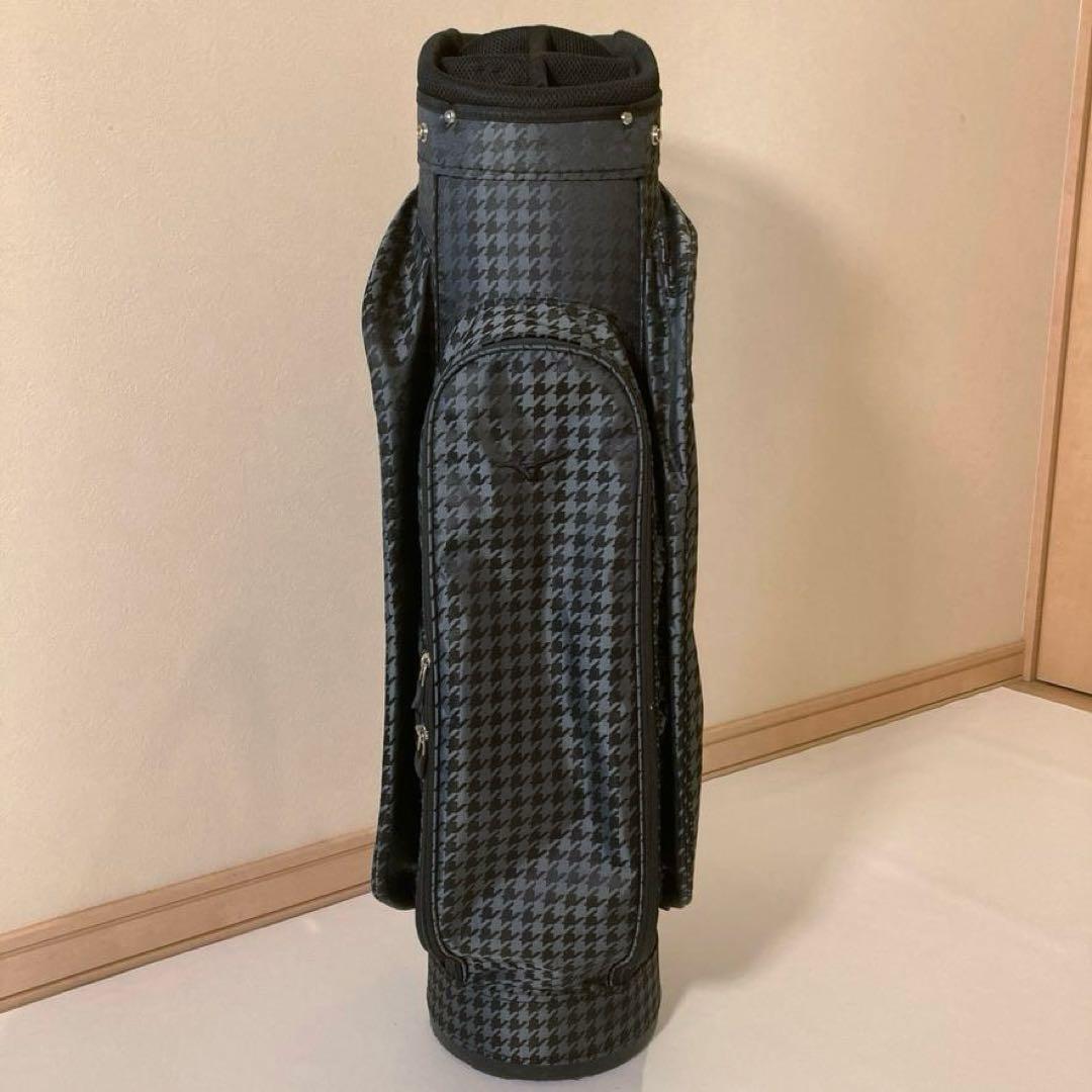 【SI】MIZUNO　千鳥格子柄 キャディバッグ ゴルフ 5分割 自立式