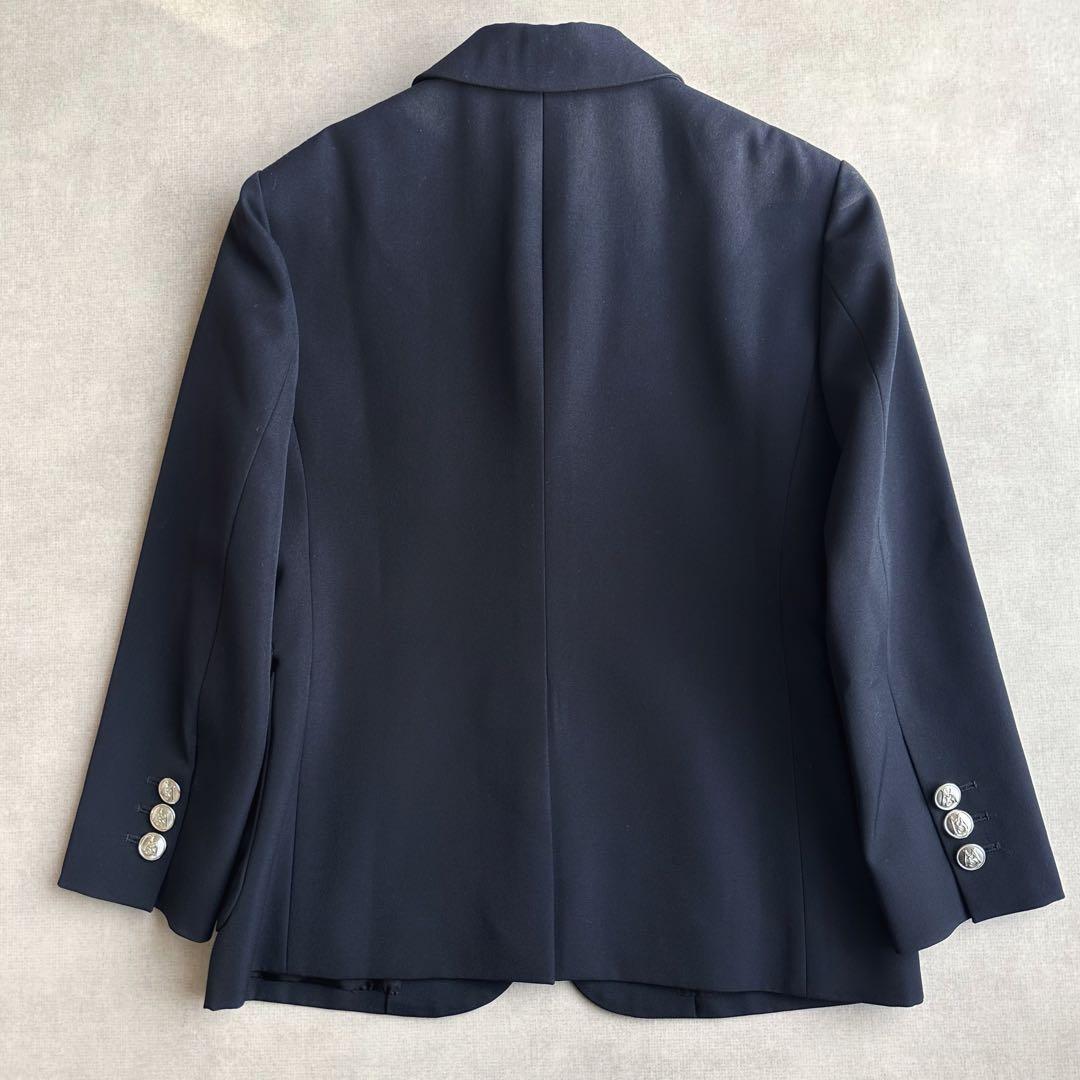 美品▲MADISONBLUE//ネイビージャケット ロゴ刺繍 シルバーボタン 紺