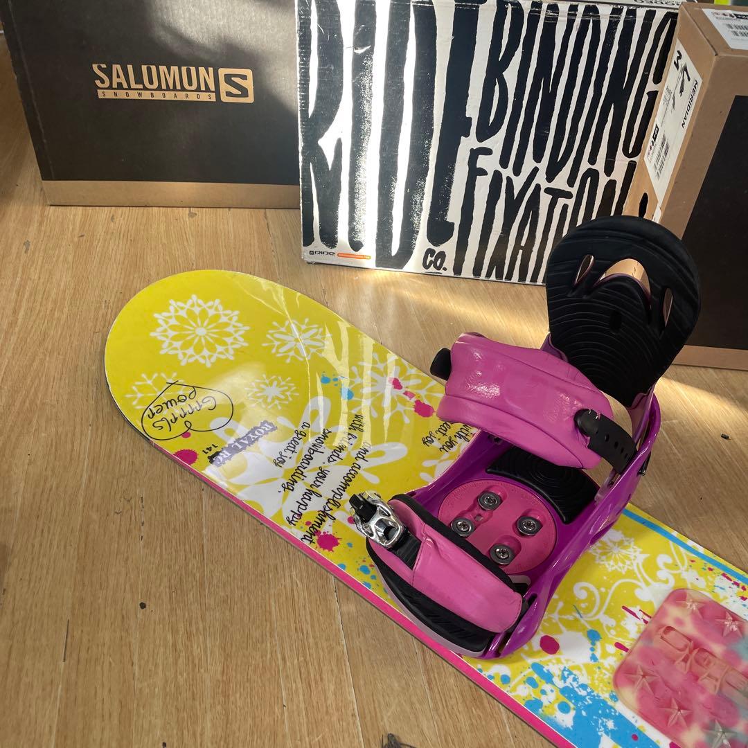SABRINA×ELAN　サブリナ　バイン付スノーボードセット