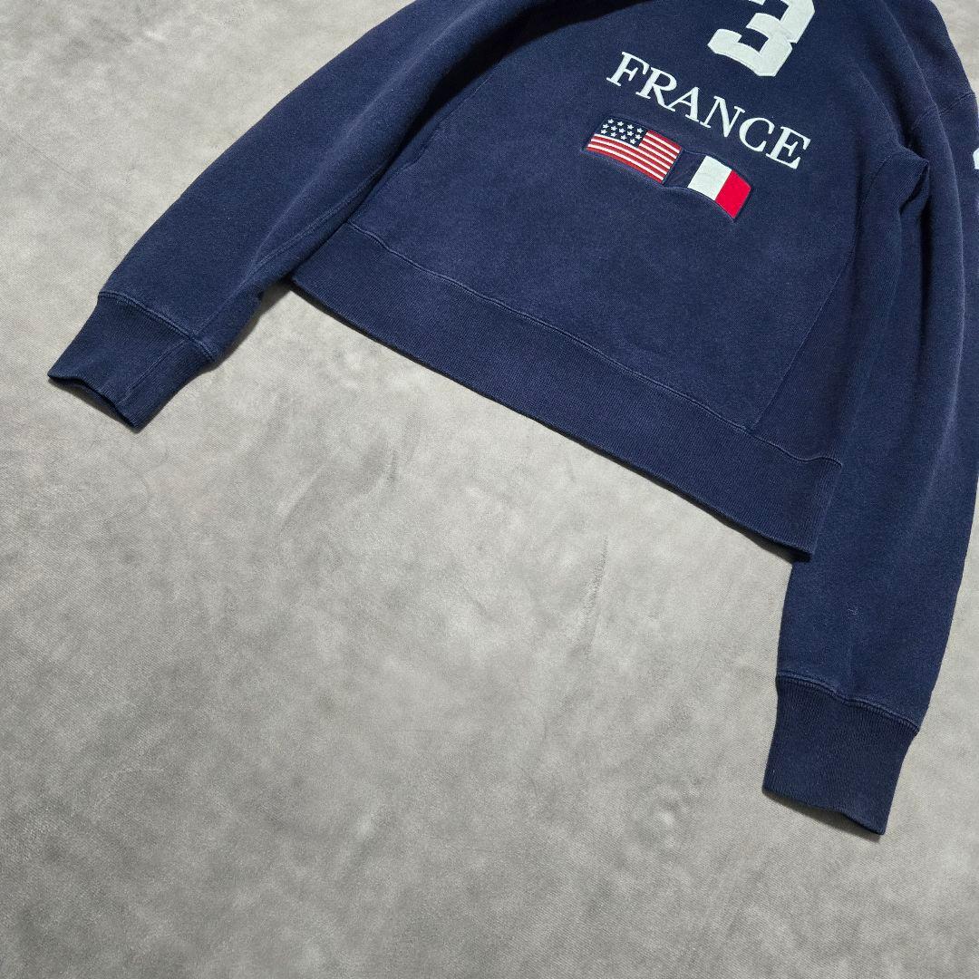 ラルフローレン パーカー ビッグポニー フランス 日本 国旗 刺繍 紺 L