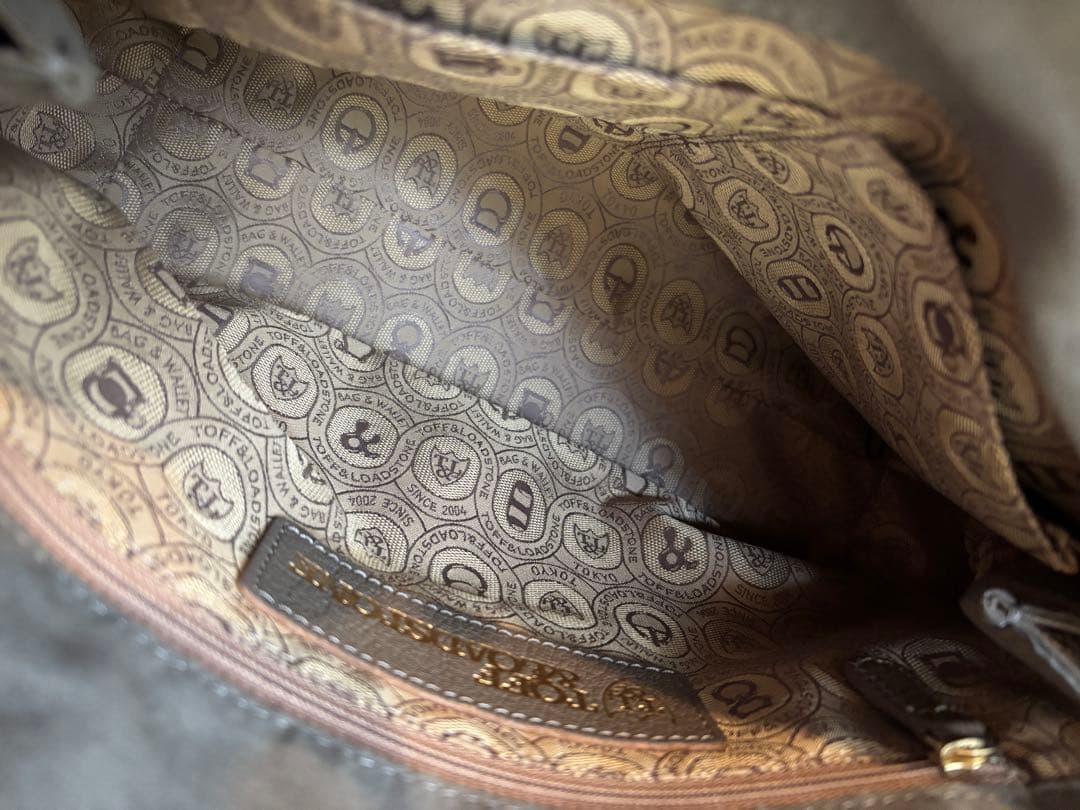 TOFF&LOADSTONE グレージュ レザー トートバッグ