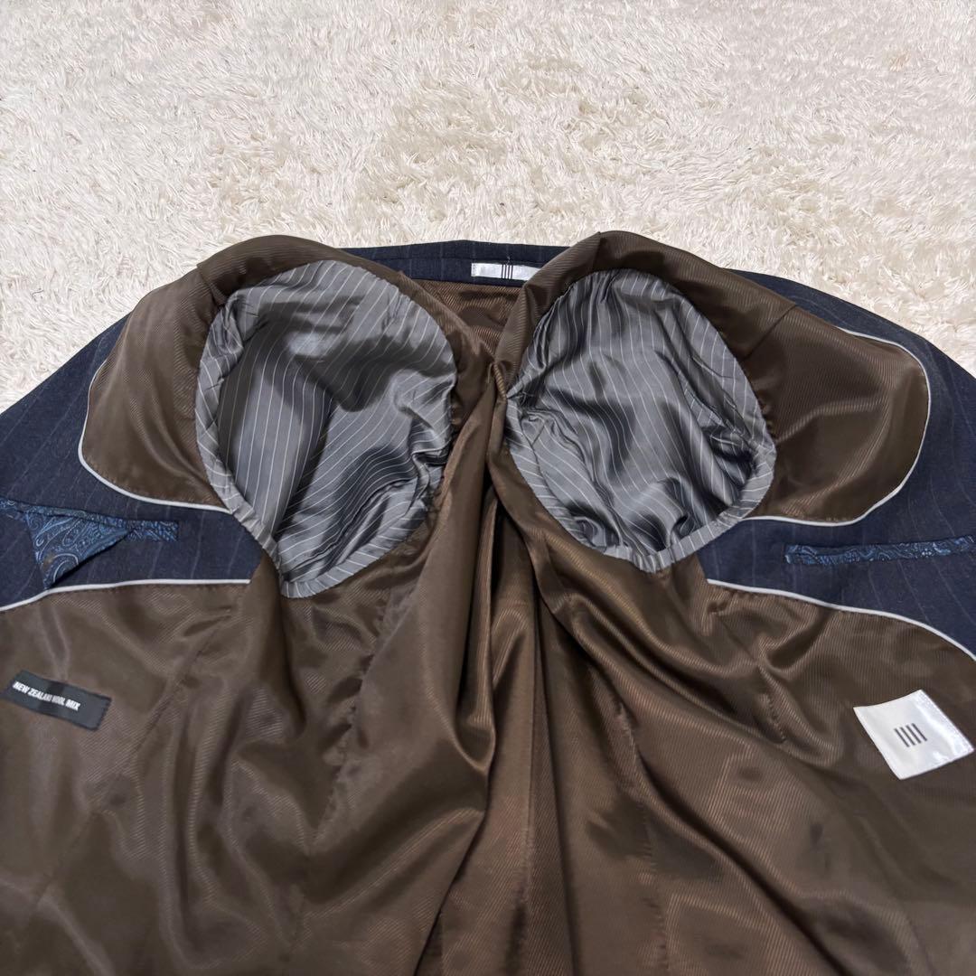 【極美品】スーツセレクト　セットアップ　スーツ　ペイズリー　M　スライドウエスト