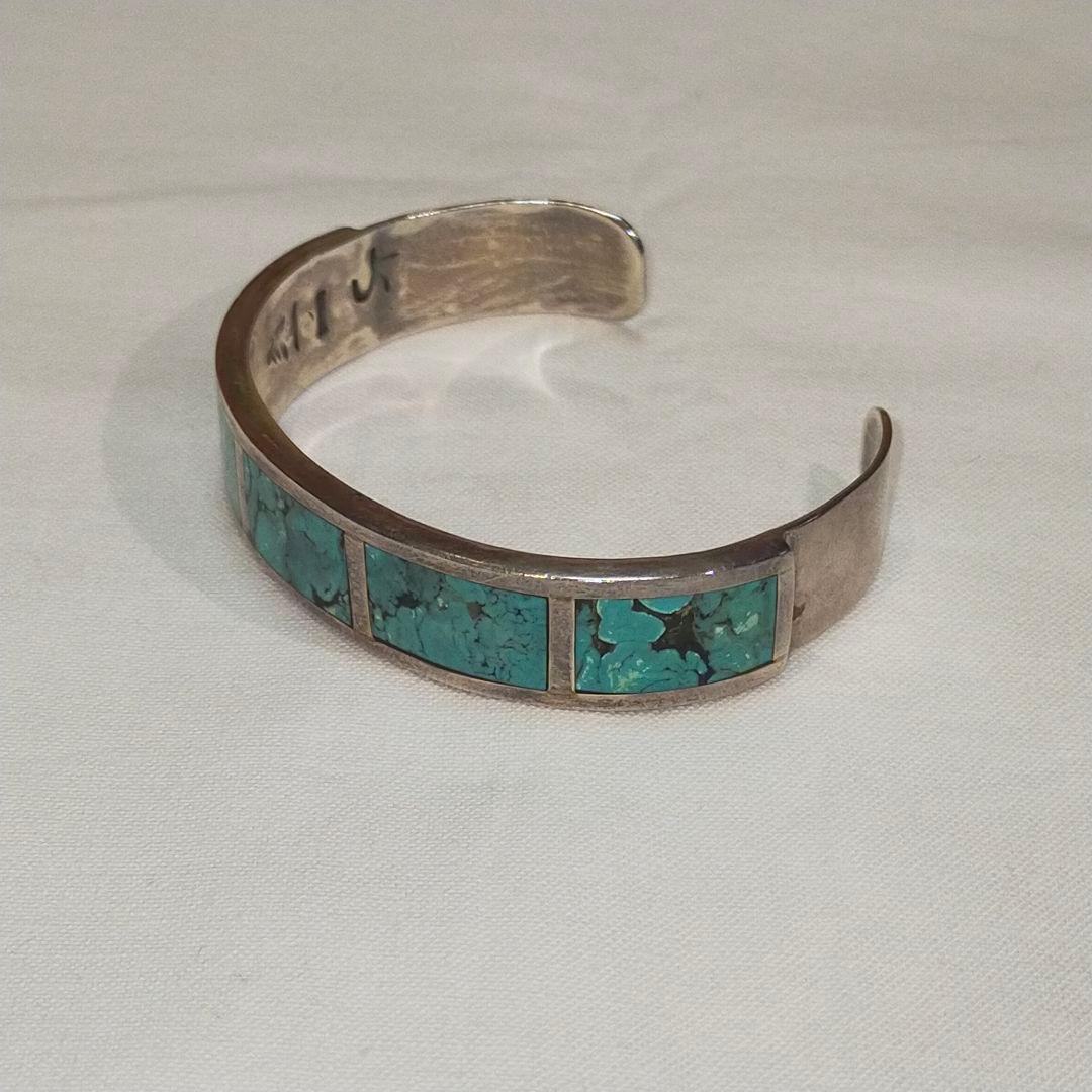 VINTAGE インディアン ジュエリー ズニ族 スターリング シルバーバングル
