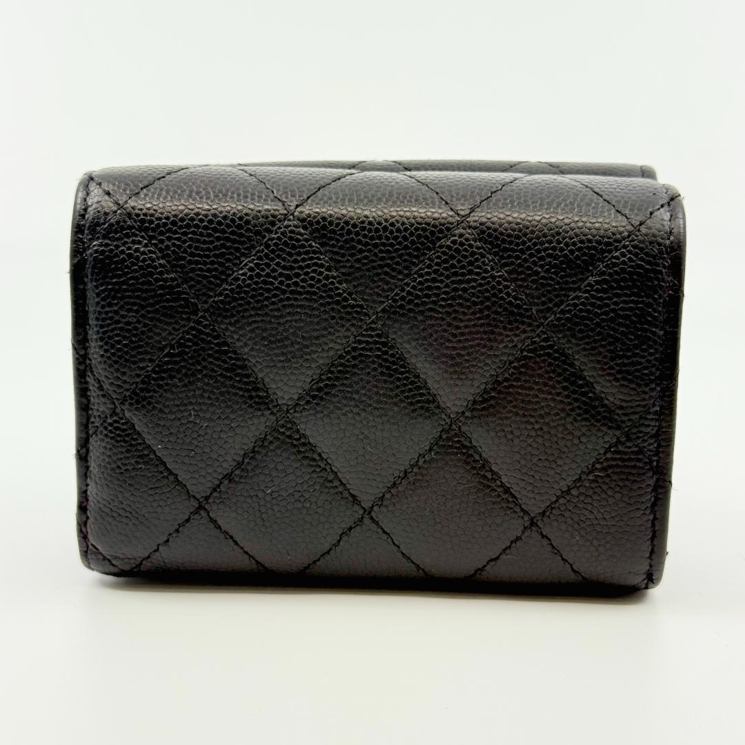 CHANEL シャネル 三つ折り財布　 スモールウォレット キャビアスキン