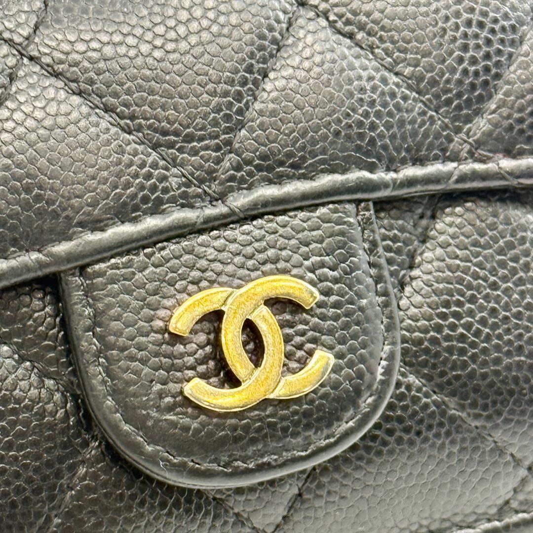 CHANEL シャネル 三つ折り財布　 スモールウォレット キャビアスキン