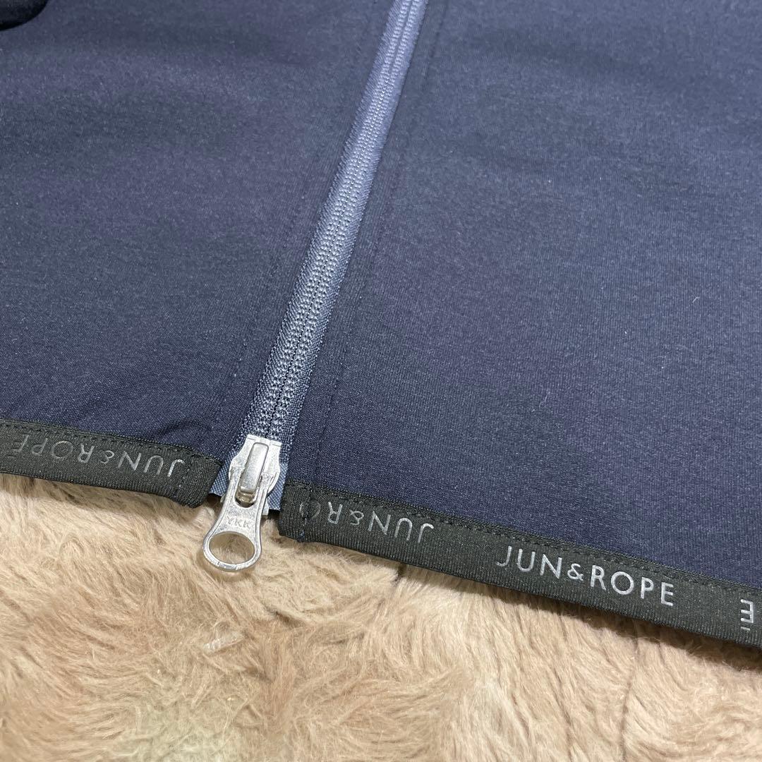JUN&ROPE ダンボールニットエンボスロゴブルゾン ネイビー