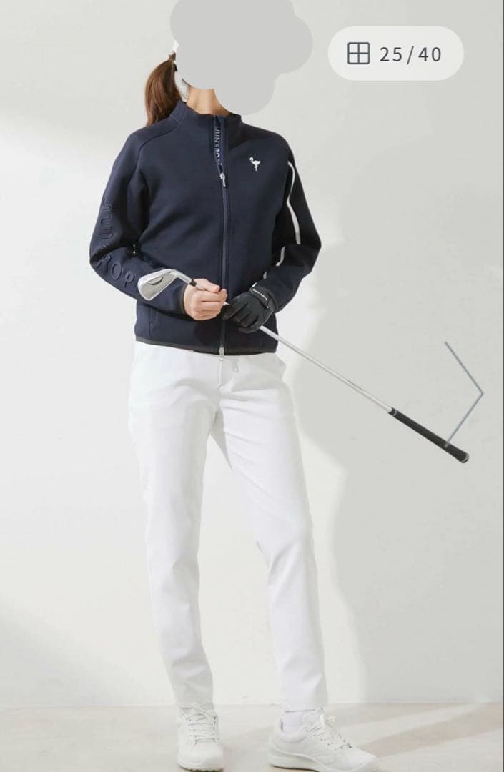 JUN&ROPE ダンボールニットエンボスロゴブルゾン ネイビー