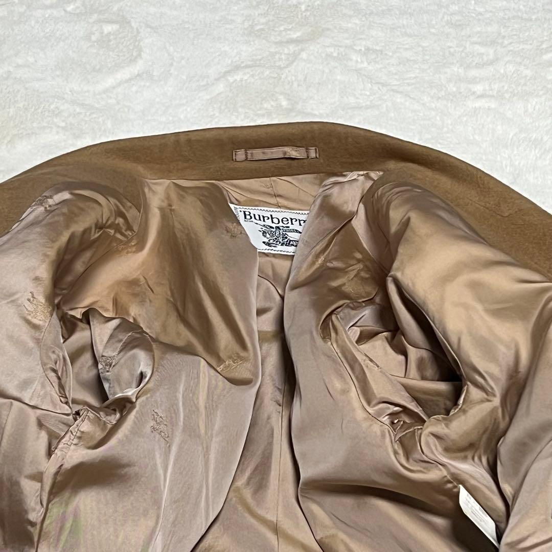 【美品】バーバリー　ロングダブルチェスターコート　カシミヤ50％　ベージュ