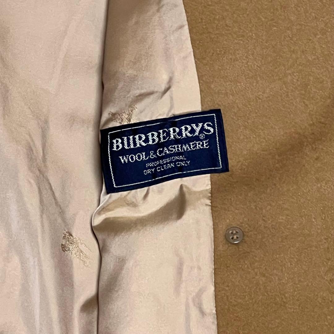 【美品】バーバリー　ロングダブルチェスターコート　カシミヤ50％　ベージュ