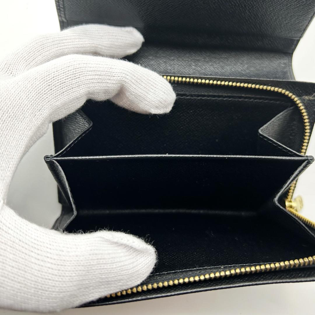LOUIS VUITTON エピレザー 二つ折り財布 ブラック
