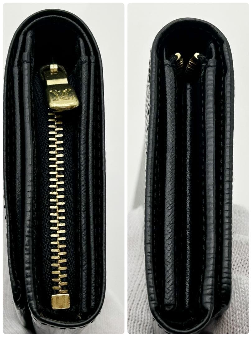 LOUIS VUITTON エピレザー 二つ折り財布 ブラック