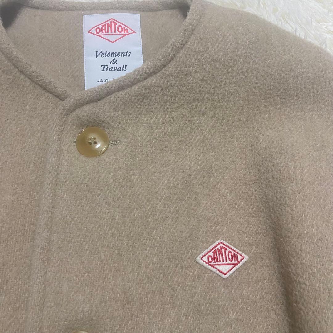 DANTON ライトパイル ウールモッサ カラーレス ジャケット 34 M