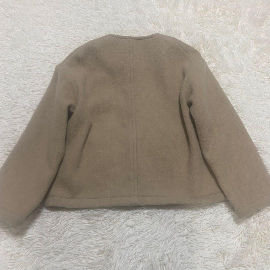 DANTON ライトパイル ウールモッサ カラーレス ジャケット 34 M