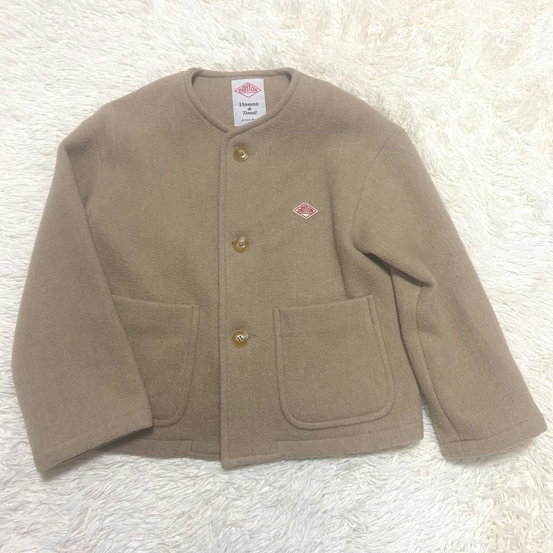 DANTON ライトパイル ウールモッサ カラーレス ジャケット 34 M