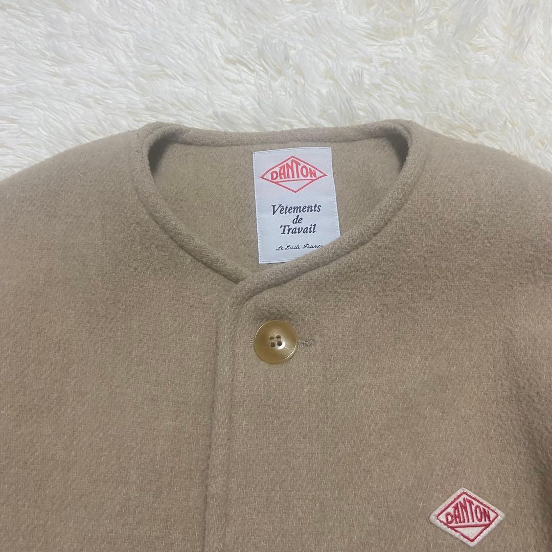 DANTON ライトパイル ウールモッサ カラーレス ジャケット 34 M