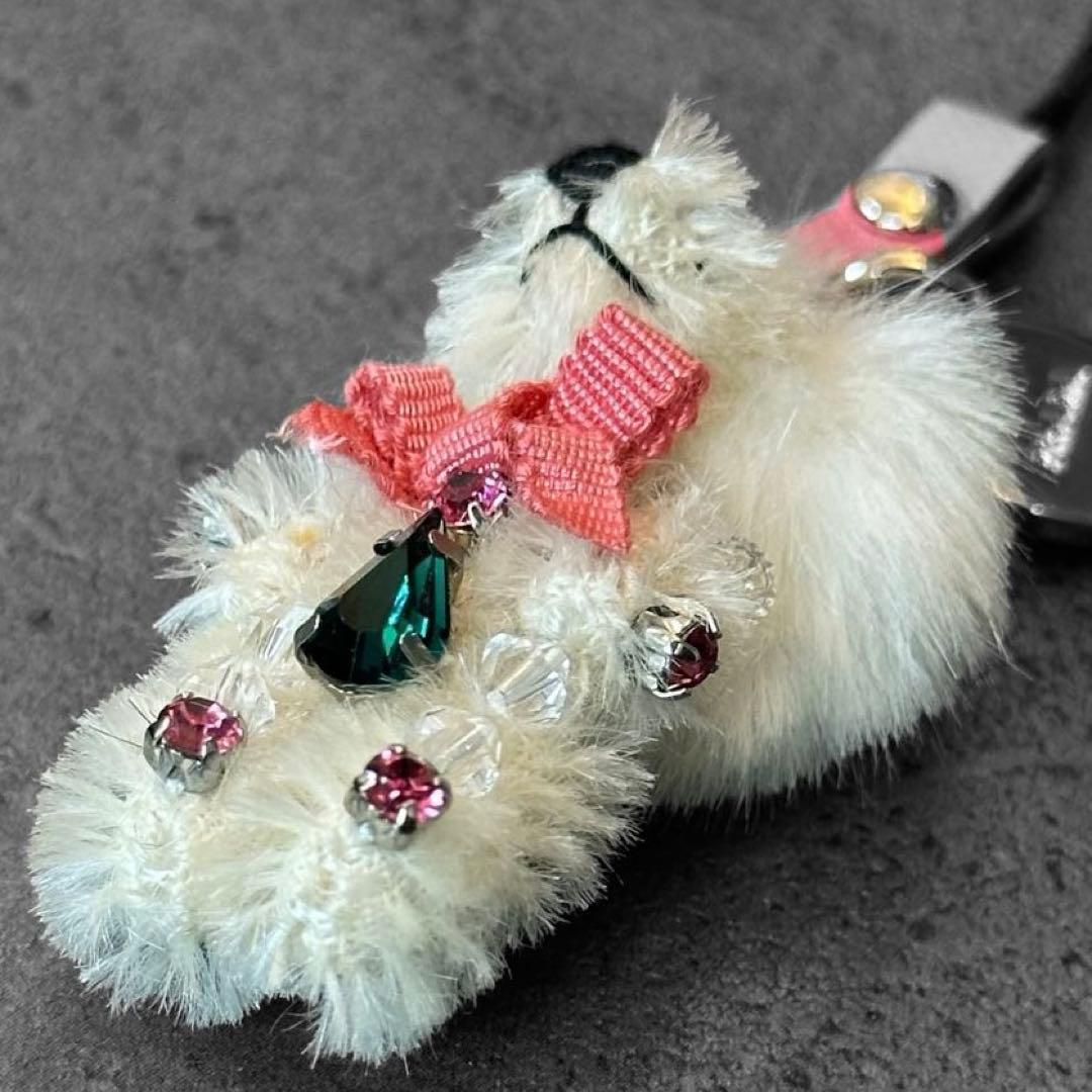 アクセサリー PRADA Mohair&Fur Bear Crystal Charm