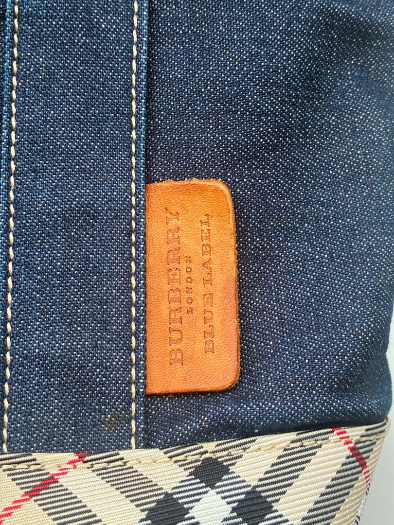 【美品】デニム×ノバチェックトートバッグ BURBERRY BLUE LABEL