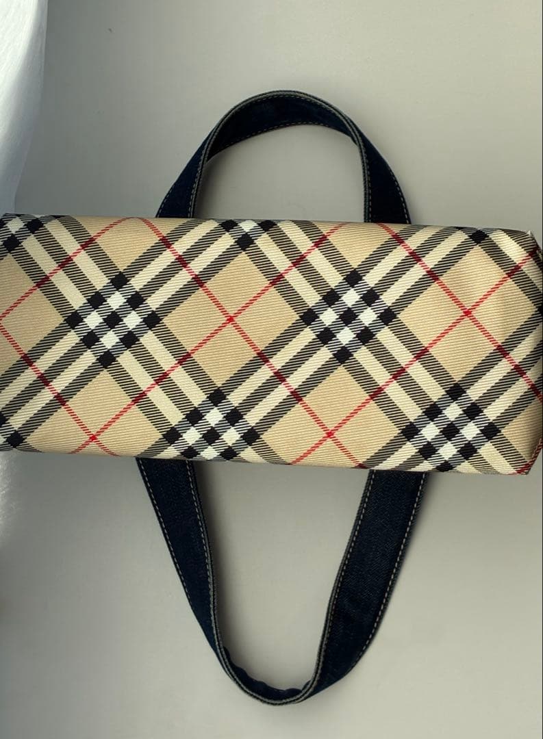 【美品】デニム×ノバチェックトートバッグ BURBERRY BLUE LABEL