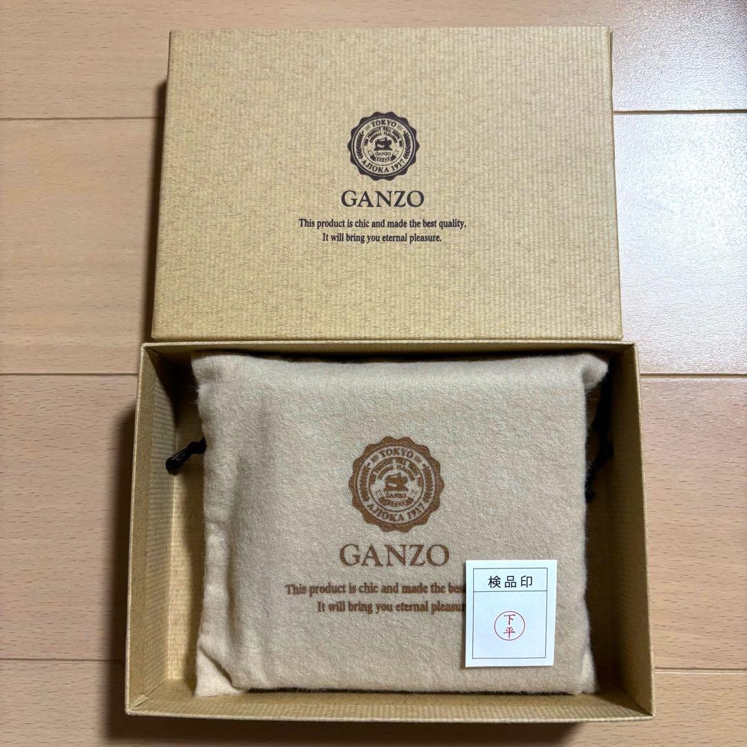 ガンゾ　ganzo シェルコードバン2 二つ折り財布　バーガンディ　ほぼ未使用品