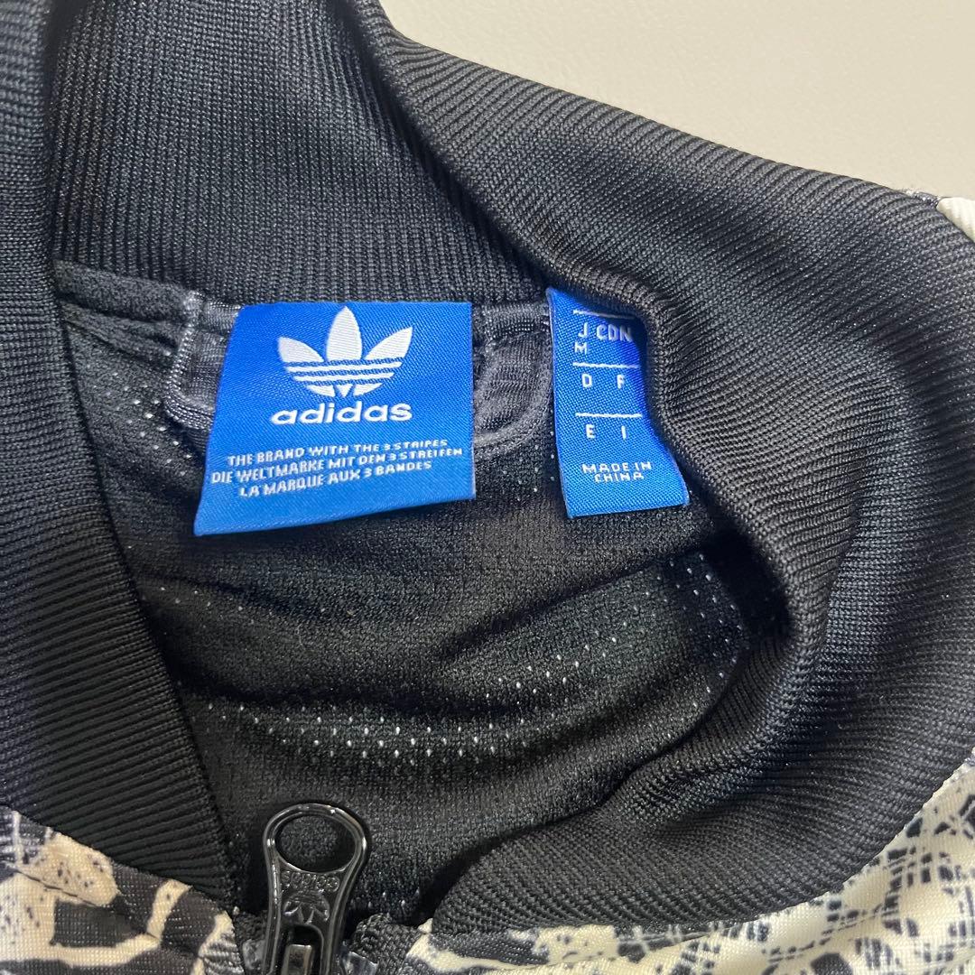 adidas アディダス花柄刺繍 ブラックジャージ　M