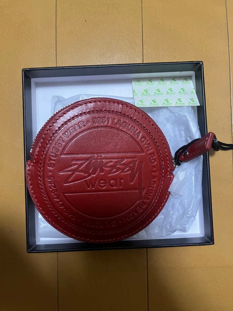 STUSSY SURF DOT レザー ポーチ ロゴ 財布